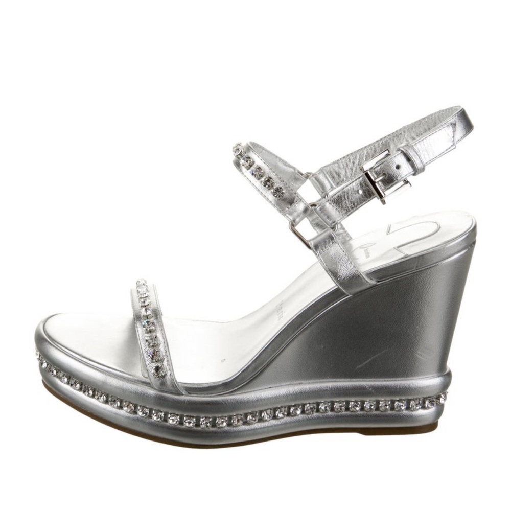 Christian Louboutin embellished leather wedges